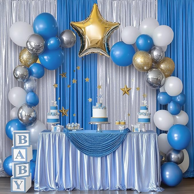 Outpain 10x10ft Silver Sequin Backdrop Curtains -Heavy Duty Gold Photography Backdrops with Non-Shedding Glitter, Wrinkle-Free Stage Drapes for Wedding/Christmas/Studio Shoots (5x10ft 2 Panels)