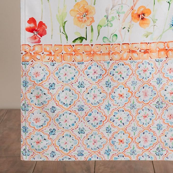 Maison d' Hermine Table Runner 100% Cotton Double Layer Table Runners 108 inches Long Decorative for Home Kitchen Dining Party Wedding Bridal Shower Spring Summer (Summer Whisper , 14.50" x 108")