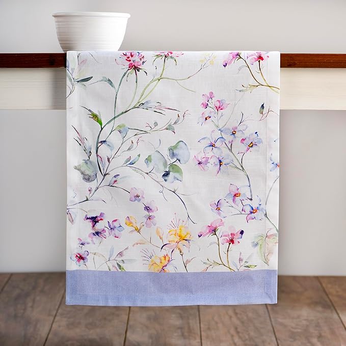 Maison d' Hermine Table Runner 100% Cotton Single Layer Table Runners 72 inches Long Decorative for Home Kitchen Dining Party Wedding Bridal Shower Spring Summer (Summer Floral, 14.50" x 72")