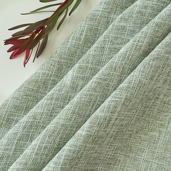 maxmill Flaxy Faux Linen Tablecloth with 2-Tone Slubby Yarn Textured Weaves Wrinkle Resistant Anti-Shrink Soft Table Cloth for Kitchen Dining Restaurant Tabletop Rectangle 60 x 120 Inch Sage