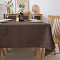 NLMUVW Brown Linen Tablecloth Rectangle, Chocolate Textured Table Cloth Farmhouse Water Resistant Table Cover for Kitchen Dining Coffee, 54 x 90 Inch
