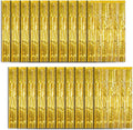 20 Pack Foil Curtain Backdrop Gold Metallic Tinsel Foil Fringe Curtains Photo Booth Props for Birthday Wedding Engagement Baby Shower Bachelorette Christmas Holiday Celebration Party Decorations