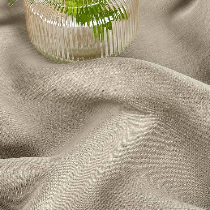 Solino Home Linen Tablecloth 60 x 108 Inch - 100% Pure Linen Vintage Khaki Table Cloth for Rectangle Tables - Fete, Machine Washable Tablecloth for Fall, Autumn, Thanksgiving
