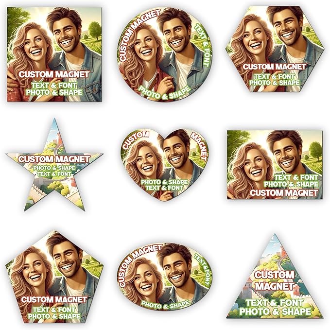 KETABAO – 11" Customized Triangle Photo Magnets for Refrigerators and Cars – Personalized Magnetic Decoration for Homes and Storage Cabinets