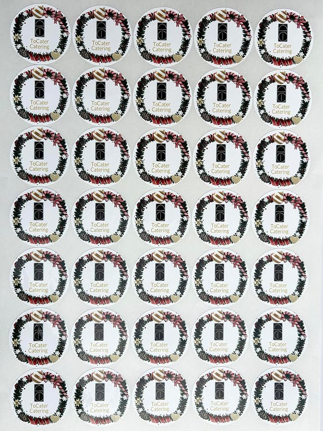 Custom Stickers for Weddings, Birthdays & Businesses - Personalized Labels with Your Logo - Waterproof, Fade and Heat Resistant - Pack of 100-1000 (Wreath K, 2.5 Inch)