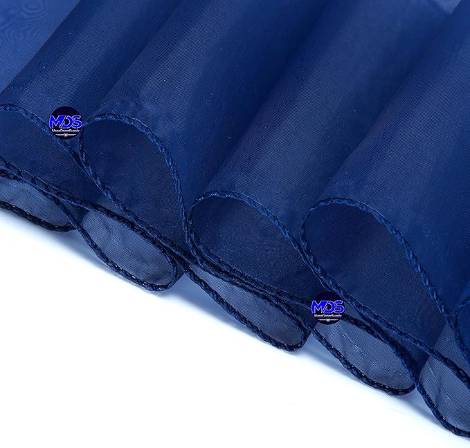 MDS Pack of 25 PCS Organza Chair Sashes Wider Dining Chair Bows Ribbon Tie Back for Wedding Party Birthday Bridal Shower Reception Event Banquet Home Chair Cover Decoration - Navy Blue