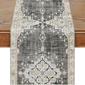 Snycler Table Runner Boho Table Runners Vintage Elegant Farmhouse Table Center Linen Decor for Home Dining Party Entrance (13x72 Inch) Black