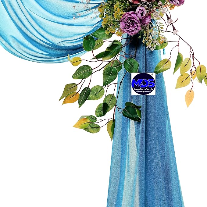 MDS Halloween Chiffon Draping Fabric - 1 Panel, 30" Wide x 75ft Long - Sheer Spooky Arbor & Canopy Drapery for Haunted House Backdrops, Party Ceilings, DIY Costumes & Themed Events - Dark Teal