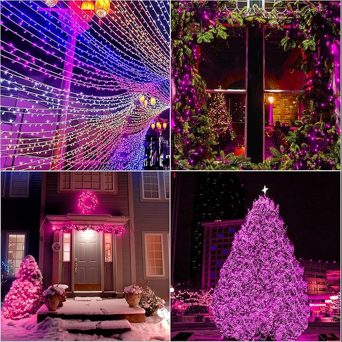 LAMPHOME 33ft Valentine's Day String Lights, Christmas Decorative Mini Lights, 100 LED Pink Fairy Starry String Lights Plug in, 11 Lighting Modes for Valentines Day Tree Decorations (Pink)