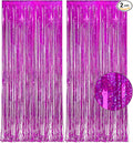 Magenta Tinsel Curtain Party Backdrop - GREATRIL Foil Fringe Curtain Photo Booth Streamers for Bachelorette Party Engagement Bridal Shower 2 PCS