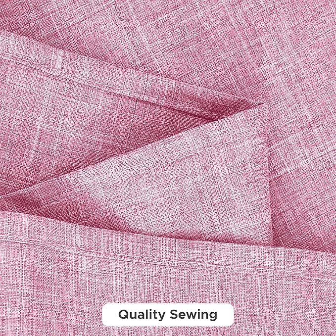 Fitable Faux Linen Tablecloths for Rectangle Tables: Water & Stain Resistant Farmhouse Table Cloth, Washable Burlap Textured Table Covers for Kitchen Dining Party(2 Pack, 52x70 Inch, Pink)