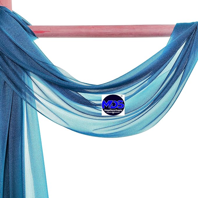 MDS Halloween Chiffon Draping Fabric - 2 Panel, 30" Wide x 100ft Long - Sheer Spooky Arbor & Canopy Drapery for Haunted House Backdrops, Party Ceilings, DIY Costumes & Themed Events - Dark Teal