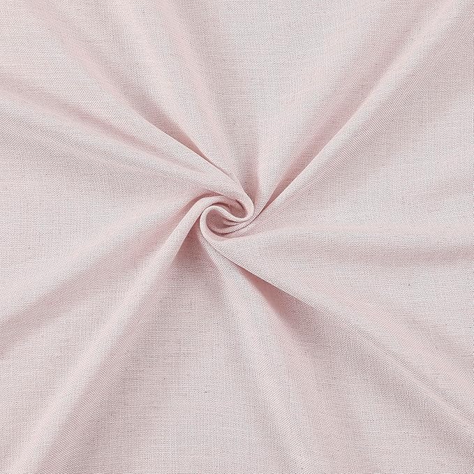 Vision Home Soft Pink Pinch Pleated Semi Sheer Curtains Textured Linen Blended Light Filtering Window Curtains 108 inch for Living Room Bedroom Pinch Pleat Drapes with Hooks 2 Panels 9ft 40" Wx108 L