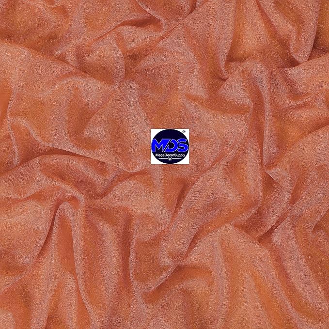 MDS Halloween Chiffon Draping Fabric - 2 Panel, 30" Wide x 20ft Long - Sheer Spooky Arbor & Canopy Drapery for Haunted House Backdrops, Party Ceilings, DIY Costumes & Themed Events - Coral Peach